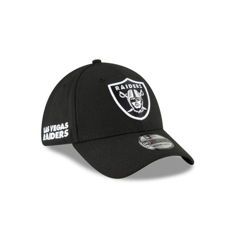 NFL Las Vegas Raiders Logo Mix 39Thirty Stretch Fit (TFU6075) - Black New Era Caps